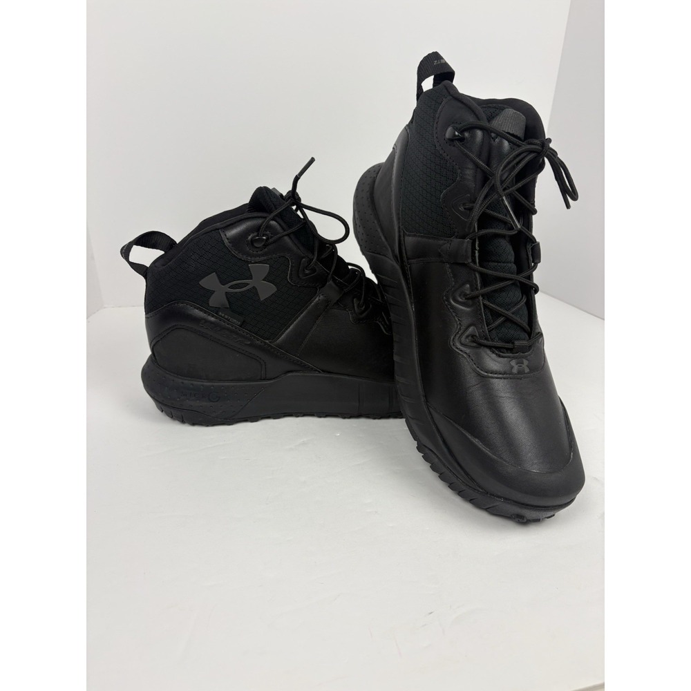 NWOT Under Armour Micro G Valsetz Mid Black Tactical Stormproof Boots Men's 12 - Picture 2 of 15